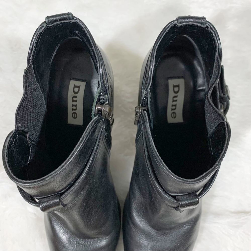Dune London Lug Sole Leather Belted Ankle Booties - Picture 8 of 8